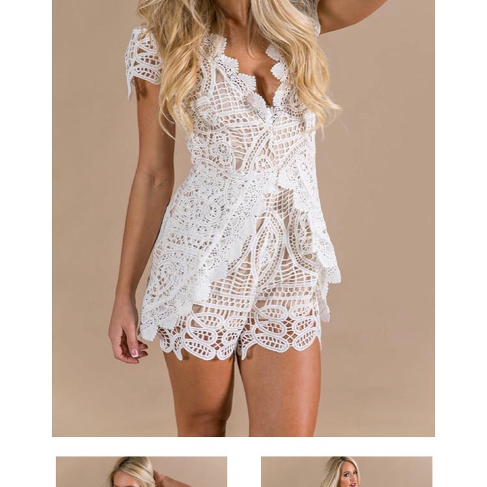 White lace romper